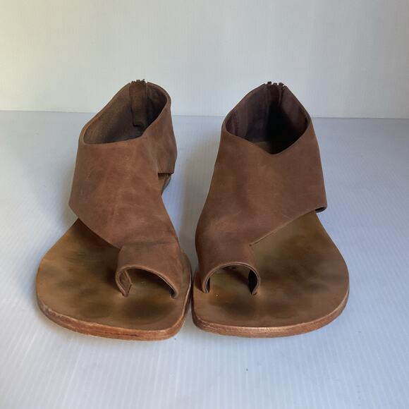 Walk Handmade Brown Leather Sandals Women’s Size 37 US 7 - Picture 4 of 10